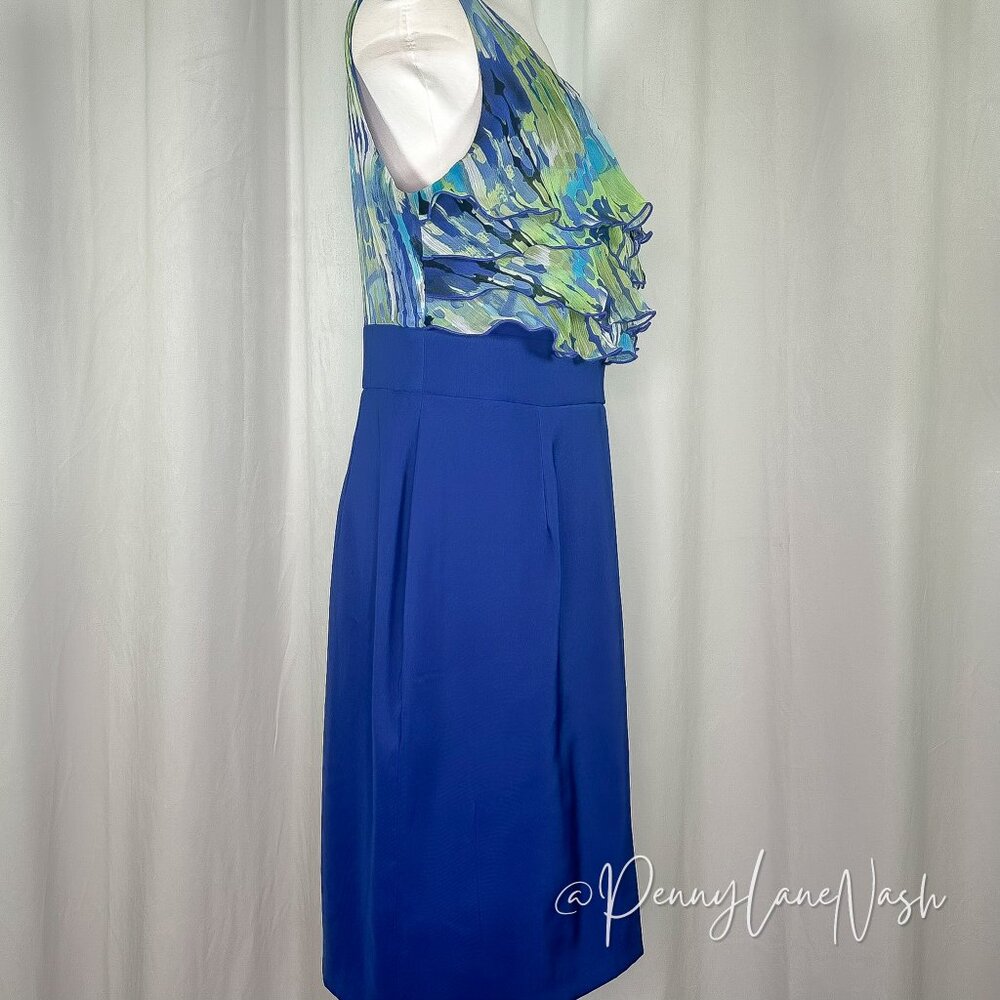Connected Sleeveless Ruffled Career Sheath Dress - Picture 2 of 7